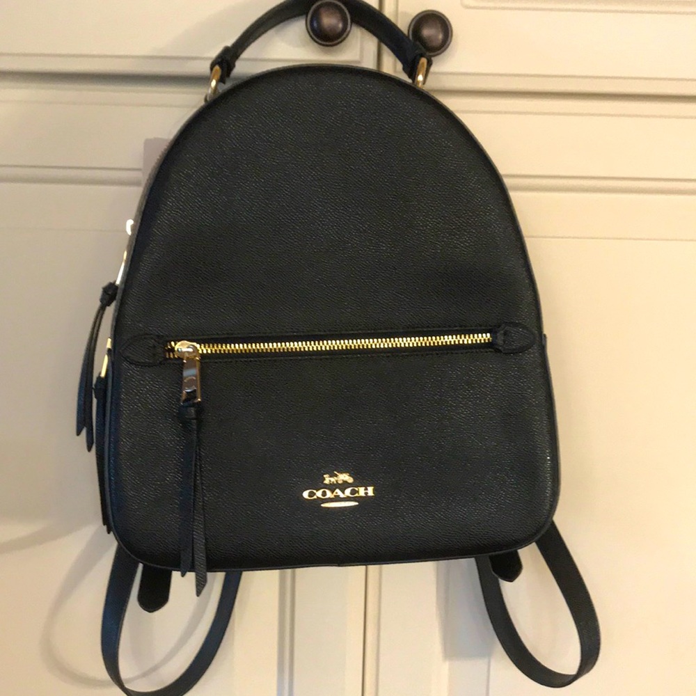 Coach Black Backpack with Gold Accents